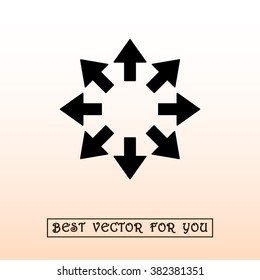 Arrows sign icon, vector illustration. Flat design style