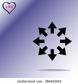 Arrows sign icon, vector illustration. Flat design style