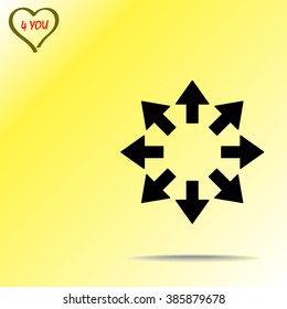 Arrows sign icon, vector illustration. Flat design style