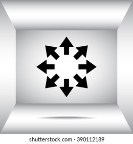 Arrows sign icon, vector illustration. Flat design style