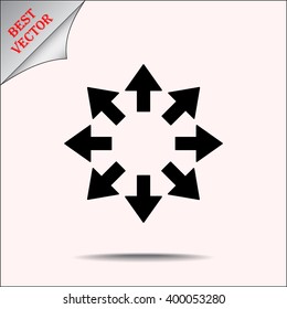 Arrows sign icon, vector illustration. Flat design style
