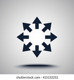 Arrows sign icon, vector illustration. Flat design style