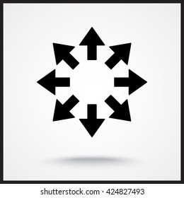 Arrows sign icon, vector illustration. Flat design style