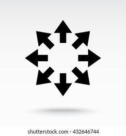 Arrows sign icon, vector illustration. Flat design style
