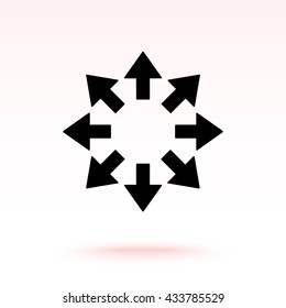 Arrows sign icon, vector illustration. Flat design style
