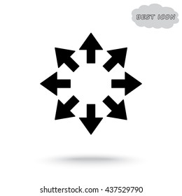 Arrows sign icon, vector illustration. Flat design style