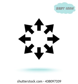 Arrows sign icon, vector illustration. Flat design style