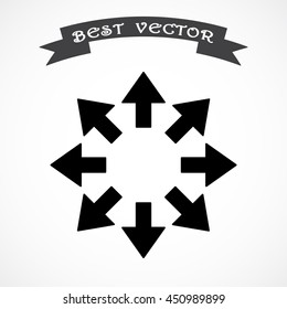Arrows sign icon, vector illustration. Flat design style