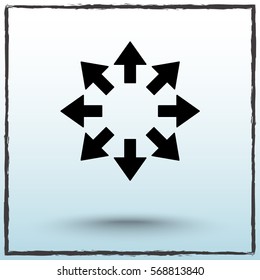 Arrows sign icon, vector illustration. Flat design style