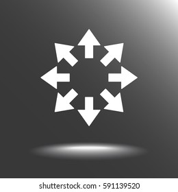 Arrows sign icon, vector illustration. Flat design style