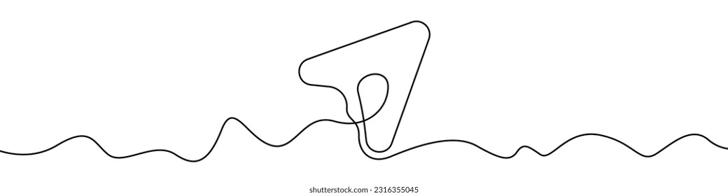 Arrows sign line continuous drawing vector. One line Arrows icon vector background. Plane icon. Continuous outline of a Cursor.
