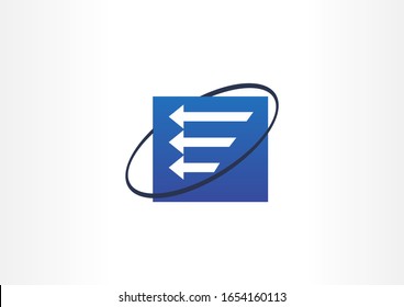 Arrows sign symbol design template with square concept