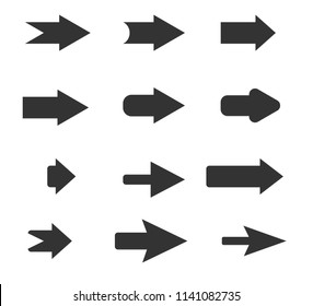 arrows sign in trendy flat style on white background. black arrows design for diagram, infographics, chart, presentation, app, UI. business concept. 