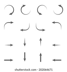 Arrows signs isolated on white background