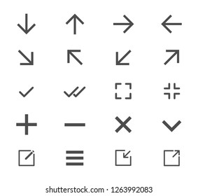 Arrows and signs web icons. Ui elements. Arrows and signs vector icons for web, mobile and ui design