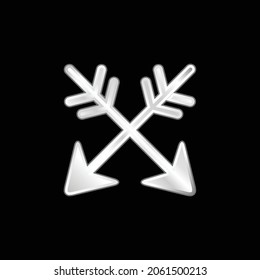 Arrows silver plated metallic icon