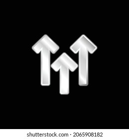 Arrows Up silver plated metallic icon