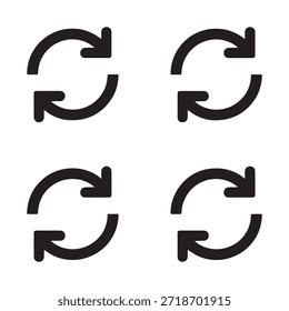Las flechas son simples y minimalistas, con curvas suaves y un grosor consistente.
