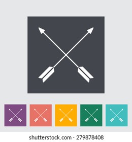 Arrows. Single flat icon on the button. Vector illustration.