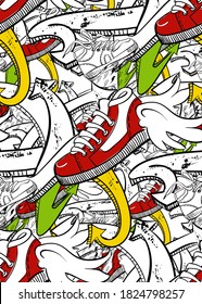 arrows skate rider bright vector seamless pattern