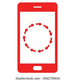 Arrows and smartphone on white