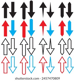 arrows sort icon. Thin, Light Regular And Bold style design isolated on white background