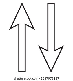arrows sort icon. Thin, Light Regular And Bold style design isolated on white background. Arrow icons set of collection. arrow symbol. up and down arrow. right, left arrow symbol. eps 10