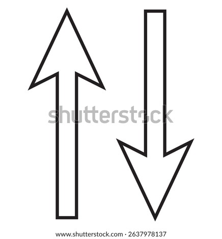 arrows sort icon. Thin, Light Regular And Bold style design isolated on white background. Arrow icons set of collection. arrow symbol. up and down arrow. right, left arrow symbol. eps 10