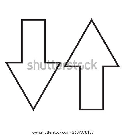 arrows sort icon. Thin, Light Regular And Bold style design isolated on white background. Arrow icons set of collection. arrow symbol. up and down arrow. right, left arrow symbol. eps 10