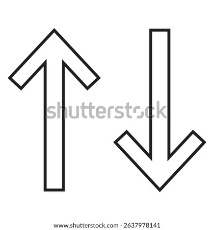 arrows sort icon. Thin, Light Regular And Bold style design isolated on white background. Arrow icons set of collection. arrow symbol. up and down arrow. right, left arrow symbol. eps 10
