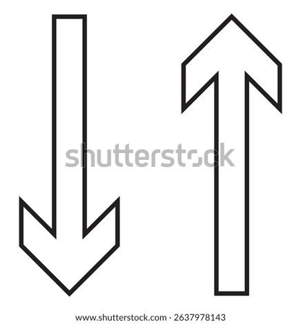arrows sort icon. Thin, Light Regular And Bold style design isolated on white background. Arrow icons set of collection. arrow symbol. up and down arrow. right, left arrow symbol. eps 10