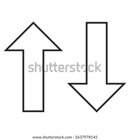 arrows sort icon. Thin, Light Regular And Bold style design isolated on white background. Arrow icons set of collection. arrow symbol. up and down arrow. right, left arrow symbol. eps 10