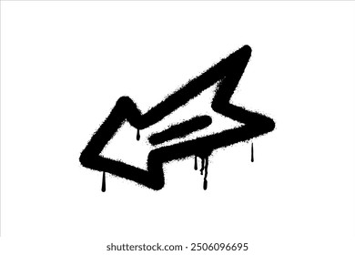 arrows sprayed in graffiti style over white background. street art