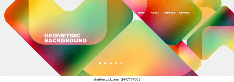Arrows and squares with bright colors and round angles. Vector Illustration For Wallpaper, Banner, Background, Card, Book Illustration, landing page