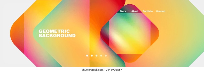 Arrows and squares with bright colors and round angles. Vector Illustration For Wallpaper, Banner, Background, Card, Book Illustration, landing page