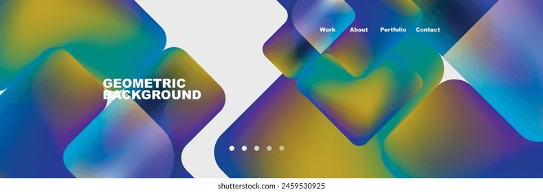 Arrows and squares with bright colors and round angles. Vector Illustration For Wallpaper, Banner, Background, Card, Book Illustration, landing page