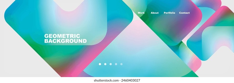 Arrows and squares with bright colors and round angles. Vector Illustration For Wallpaper, Banner, Background, Card, Book Illustration, landing page