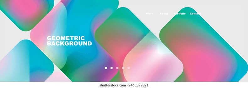 Arrows and squares with bright colors and round angles. Vector Illustration For Wallpaper, Banner, Background, Card, Book Illustration, landing page