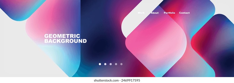 Arrows and squares with bright colors and round angles. Vector Illustration For Wallpaper, Banner, Background, Card, Book Illustration, landing page