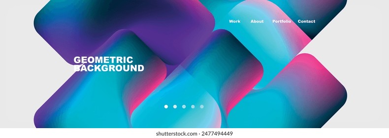 Arrows and squares with bright colors and round angles. Vector Illustration For Wallpaper, Banner, Background, Card, Book Illustration, landing page