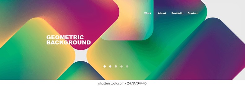 Arrows and squares with bright colors and round angles. Vector Illustration For Wallpaper, Banner, Background, Card, Book Illustration, landing page