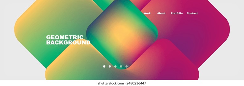 Arrows and squares with bright colors and round angles. Vector Illustration For Wallpaper, Banner, Background, Card, Book Illustration, landing page