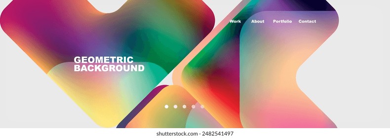 Arrows and squares with bright colors and round angles. Vector Illustration For Wallpaper, Banner, Background, Card, Book Illustration, landing page