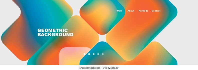 Arrows and squares with bright colors and round angles. Vector Illustration For Wallpaper, Banner, Background, Card, Book Illustration, landing page