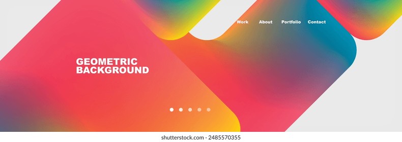 Arrows and squares with bright colors and round angles. Vector Illustration For Wallpaper, Banner, Background, Card, Book Illustration, landing page