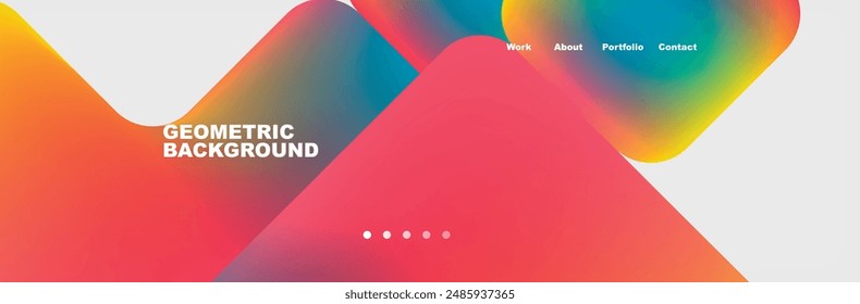 Arrows and squares with bright colors and round angles. Vector Illustration For Wallpaper, Banner, Background, Card, Book Illustration, landing page