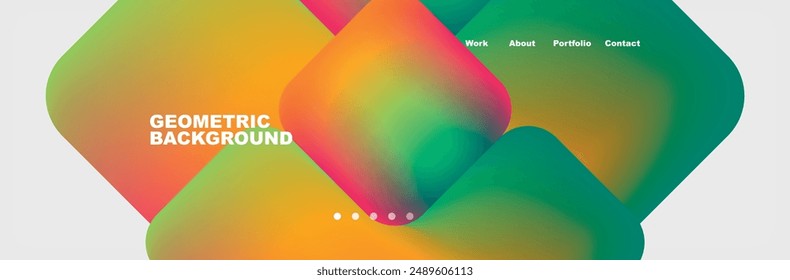 Arrows and squares with bright colors and round angles. Vector Illustration For Wallpaper, Banner, Background, Card, Book Illustration, landing page