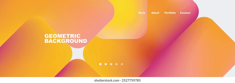 Flechas y cuadrados con colores brillantes y ángulos redondos. Ilustración vectorial para el Fondo de pantalla, Anuncio, fondo, tarjeta, ilustración del libro, landing page