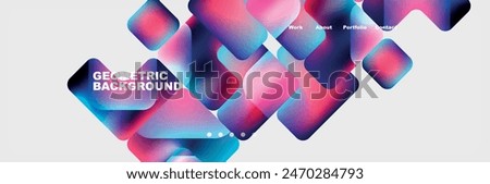 Arrows and squares with bright colors and round angles. Vector Illustration For Wallpaper, Banner, Background, Card, Book Illustration, landing page