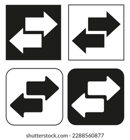 Arrows in squares. Internet application. Design element. Vector illustration.